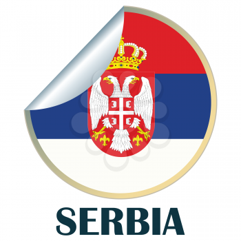 Royalty Free Clipart Image of a Sticker For Serbia