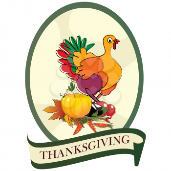 Thanksgiving day turkey sticker