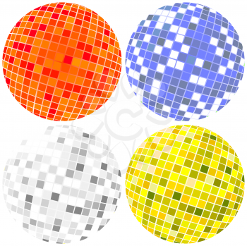 Disco globes in various colors