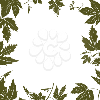 Grape leaf frame for text of photography