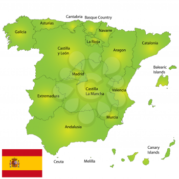 Provincies of Spain detailed map