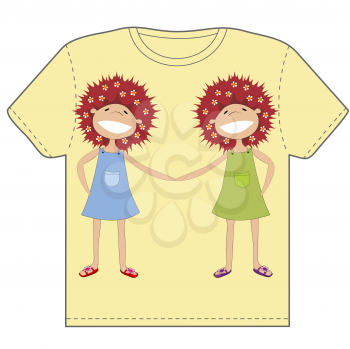Twin sisters, t shirt template