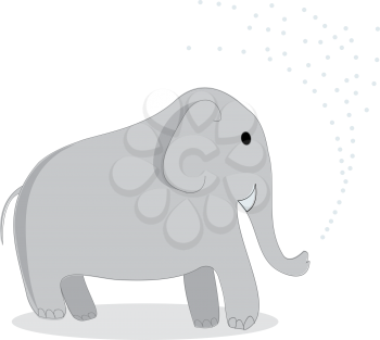 Clip art elephant, isolated object over white background