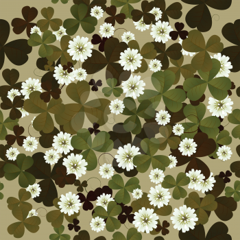 A seamless floral pattern with clovers, background tile for Saint Patrick's Day 
