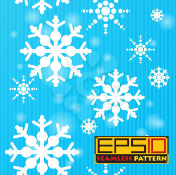 Seamless pattern with falling snowflakes. Eps 10 with transparency effect.