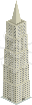Isometric drawing of a skyscraper against white