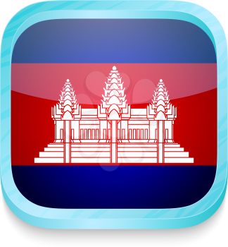 Smart phone button with Cambodia flag