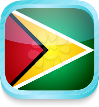 Smart phone button with Guyana flag