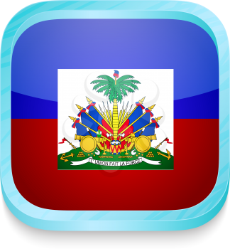 Smart phone button with Haiti flag
