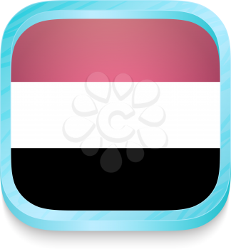 Smart phone button with Yemen flag