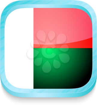 Smart phone button with Madagascar flag