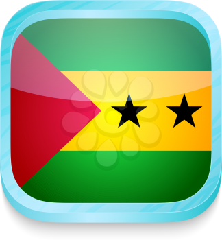 Smart phone button with Sao Tome & Principe flag