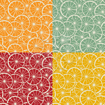 Citrus seamless pattern in colors