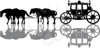 Antique royal coach with four horses