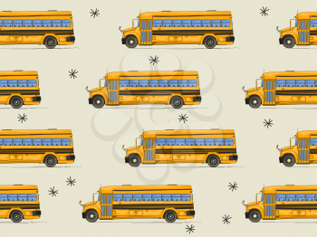 Back to school bus seamless  pattern design