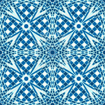 Blue tile mosaic seamless background  pattern