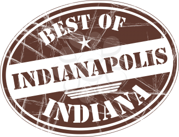 Best of Indianapolis grunge rubber stamp against white background