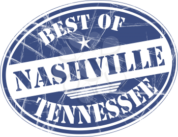 Best of Nashville grunge rubber stamp against white background