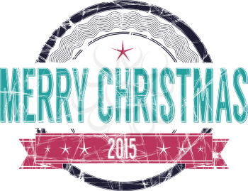 Isolated Merry Christmas vectorgrunge rubber stamp in colors