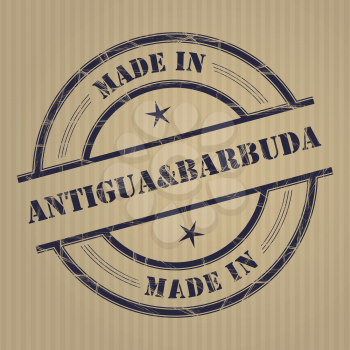 Made in Antigua and Barbuda grunge rubber stamp