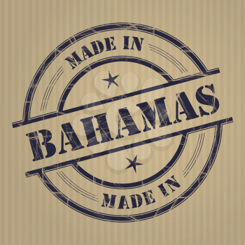 Made in Bahamas grunge rubber stamp