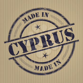 Made in Cyprus grunge rubber stamp