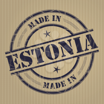 Made in Estonia grunge rubber stamp