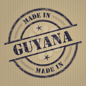 Made in Guyana grunge rubber stamp