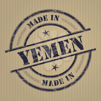 Made in Yemen grunge rubber stamp