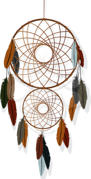 Native American-Indian dream catcher against white background
