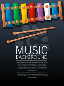 Xylophone music background, vector layout