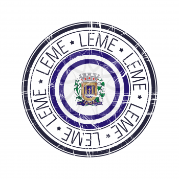 City of Leme, Brazil postal rubber stamp, vector object over white background