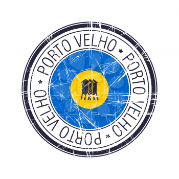 City of Porto Velho, Brazil postal rubber stamp, vector object over white background