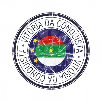 City of Vitoria da Conquista, Brazil postal rubber stamp, vector object over white background