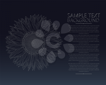 Sunflower vector template text card