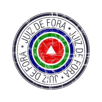 City of Juiz de Fora, Brazil postal rubber stamp, vector object over white background