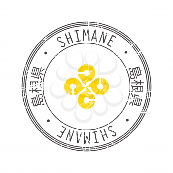 Shimane Prefecture, Japan. Vector rubber stamp over white background