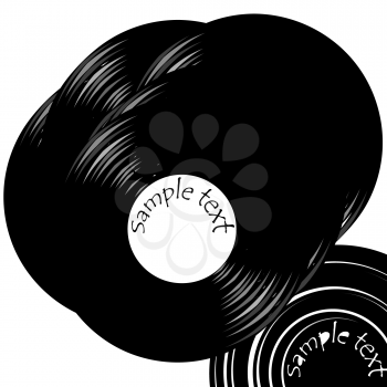 Royalty Free Clipart Image of a Set of Vinyl Record With Space for Text