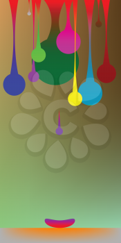 Royalty Free Clipart Image of Coloured Drips