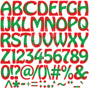 Royalty Free Clipart Image of a Red and Green Alphabet