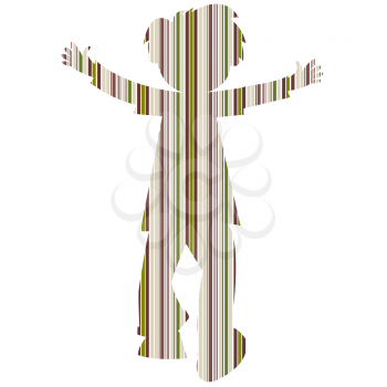 Royalty Free Clipart Image of a Green Striped Boy