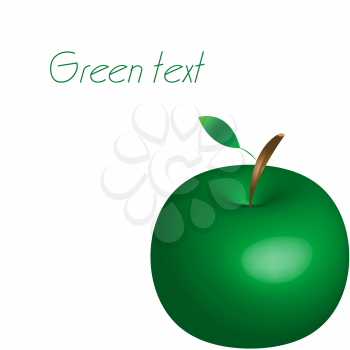 Royalty Free Clipart Image of a Green Apple With Space for Text