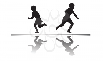 Royalty Free Clipart Image of Children Running