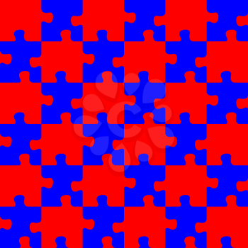 Royalty Free Clipart Image of a Red and BluePuzzle