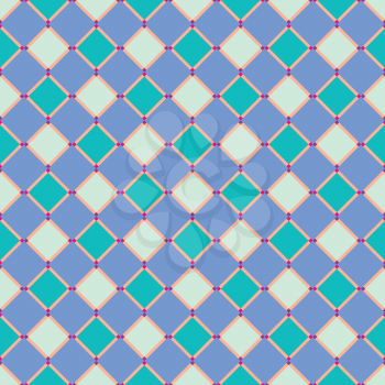 Royalty Free Clipart Image of a Blue and Aqua Checkered Background