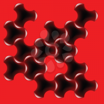 Royalty Free Clipart Image of a Red Puzzle