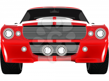 Royalty Free Clipart Image of a Red Sports Car