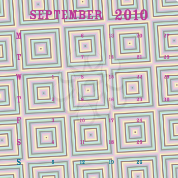 Royalty Free Clipart Image of a September 2010 Calendar