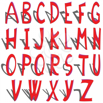 Royalty Free Clipart Image of Shadowed Alphabet Letters