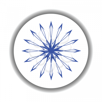 Royalty Free Clipart Image of a Snowflakes Medallion